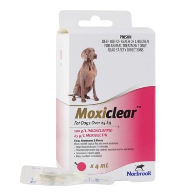 Moxiclear For Large Dogs Over 25 Kg (Pink) 6 Pack
