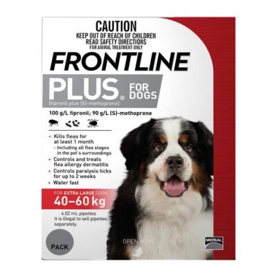 Frontline Plus For Extra Large Dogs 40 To 60kg Red 12 Pipettes