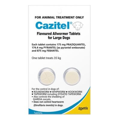 Cazitel Flavoured Allwormer For Large Dogs 35kg Blue 2 Tablet
