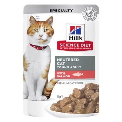 Hill's Science Diet Neutered Young Adult With Salmon Wet Cat Food 85gm 12 Pouches