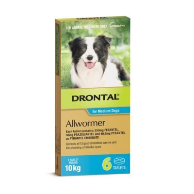 Drontal Wormers Tabs For Dogs 10kg (Aqua) 100 Tablets