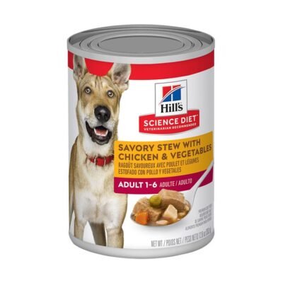 Hill's Science Diet Adult 1-6 Savory Stew With Chicken & Vegetables Wet Dog Food 363 Gm 12 Cans