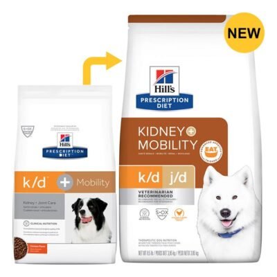 Hill's Prescription Diet K/D Kidney + J/D Mobility Care Chicken Flavour Dry Dog Food 8.48 Kg
