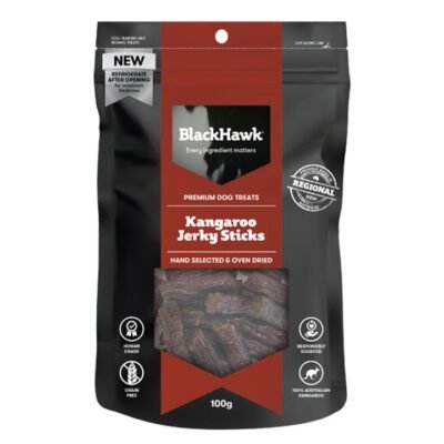 Black Hawk Kangaroo Jerky Sticks Dog Treats  300 Gm