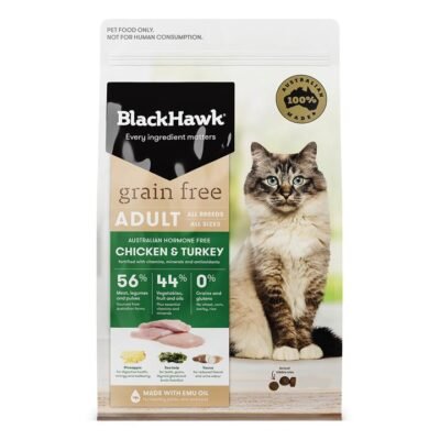 Black Hawk Grain Free Chicken And Turkey Adult Cat Dry Food  2.5 Kg