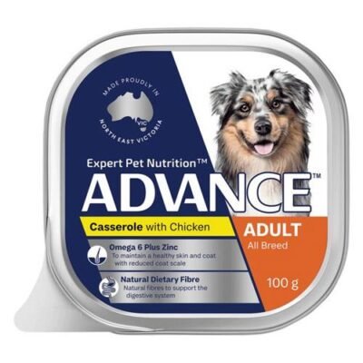 Advance Single Serve Adult Dog Wet Food Casserole With Chicken 100gm 12 Pack