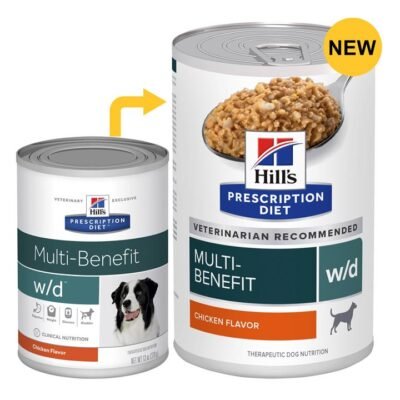 Hill's Prescription Diet W/D Multi-Benefit With Chicken Wet Dog Food 370gm 12 Cans