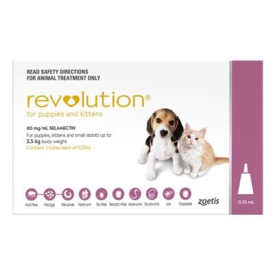 Revolution (Selamectin) For Puppies Upto 2.5kg (Pink) 15 Pack