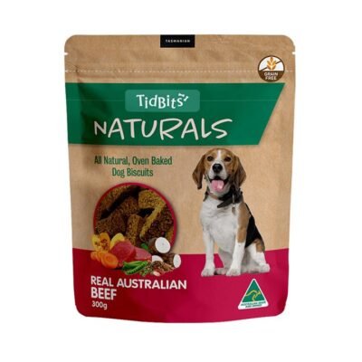 Tidbits Naturals Grain Free Beef Biscuit Treats For Dogs  300 Gm