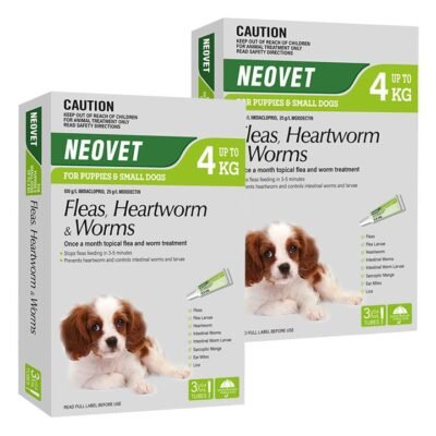 Neovet Flea And Worming For Puppies And Small Dogs Upto 4kg Green 6 Pack