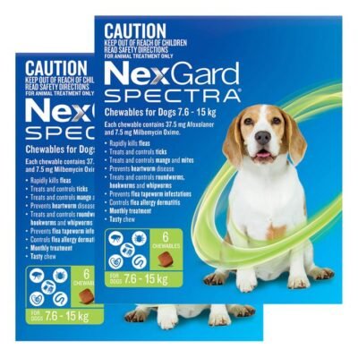 Nexgard Spectra Medium Dogs 7.6 - 15kg Green 12 Pack