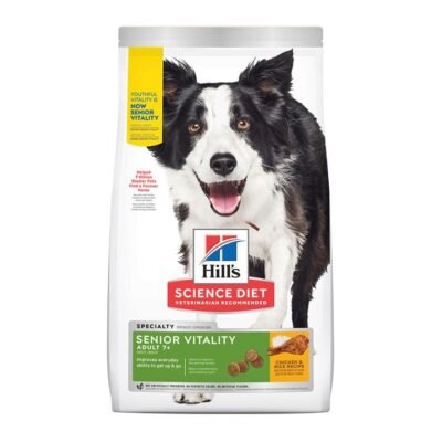 Hillâ€™s Science Diet Senior Vitality Adult 7+ Chicken & Rice Recipe Dry Dog Food  1.58 Kg