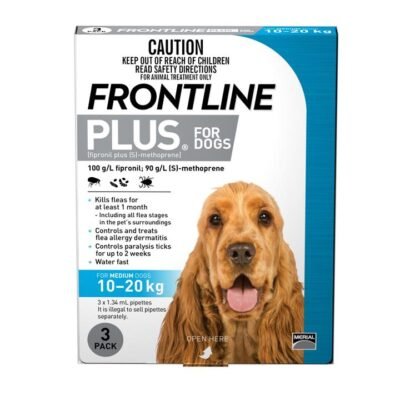 Frontline Plus Flea & Tick Protection for Dogs 10-20kg - 3 Pack