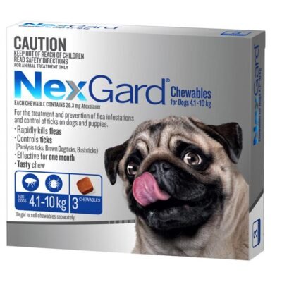 NEXGARD FOR DOGS 4.1-10KG - Blue 3 Pack