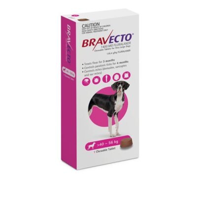 Bravecto Very Large Dog Purple Over 40kg Single Chew Flea & Tick Control - Extra Large
