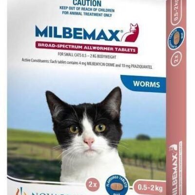 Milbemax All Wormer Beef-Flavoured Tablet for Small Cats & Kittens under 2kg - 2-Pack