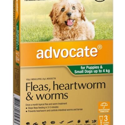 Advocate Spot-On Flea & Worm Control for Dogs up to 4kg - 3 pack