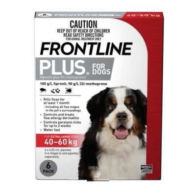 Frontline Plus Flea & Tick Protection for Dogs 40-60kg - 6 Pack