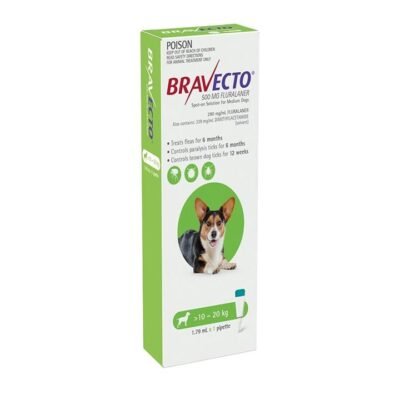 Bravecto Spot-on Flea & Tick Treatment for Dogs 10-20kg - Protects up to 6 Months