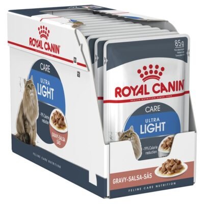 Royal Canin Ultra Light Moist Adult Cat Food in Gravy x 12 Pouches