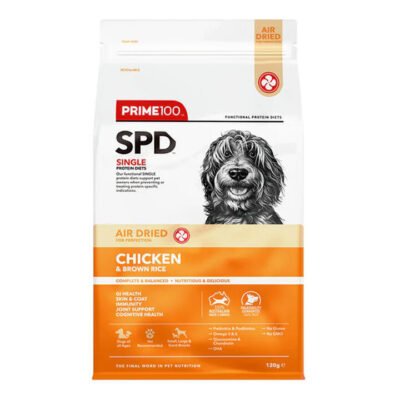 Prime100 Spd Single Protein Diets Air Dried Chicken & Brown Rice All Life Stages Dry Dog Food  120 Gm
