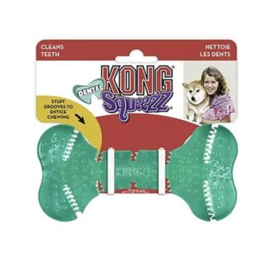 Kong Squeezz Dental Rubber Toy For Dogs - Bone 1 X Medium