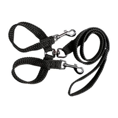Beau Pets Double Nylon - Brace Lead - Black 20 Mm X 135cm