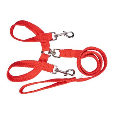 Beau Pets Double Nylon - Brace Lead - Red 20 Mm X 135cm