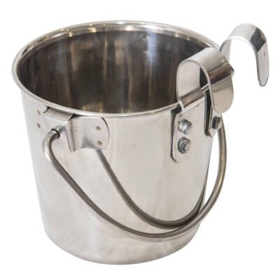 Superior Pet - Stainless Steel Flat Sided Bucket  5.7 Ltrs