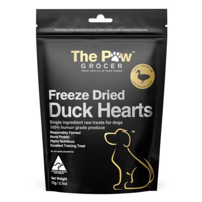 The Paw Grocer Freeze Dried Duck Hearts For Dogs  72 Gm