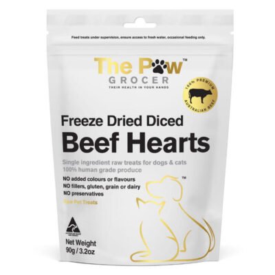 The Paw Grocer Freeze Dried Diced Beef Hearts  90 Gm