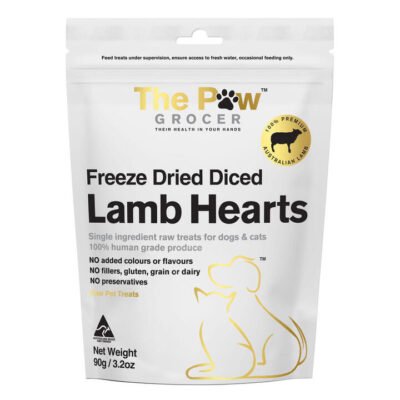 The Paw Grocer Freeze Dried Lamb Hearts Dog And Cat Treats  90 Gm