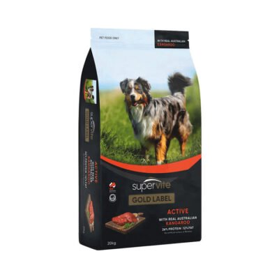 Supervite Gold Label Active With Real Australian Kangaroo Dry Dog Food  20 Kg