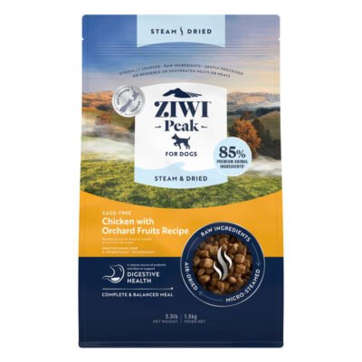Ziwi Peak Steam & Dried Cage-Free Chicken With Orchard Fruits Dog Food 1.5 Kg
