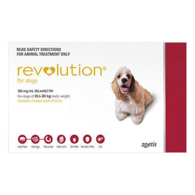 Revolution (Selamectin) For Medium Dogs 10.1 To 20kg (Red) 6 Pack + Free Canex