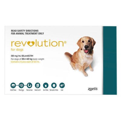 Revolution (Selamectin) For Large Dogs 20.1 To 40kg (Green) 3 Pack + Free Canex