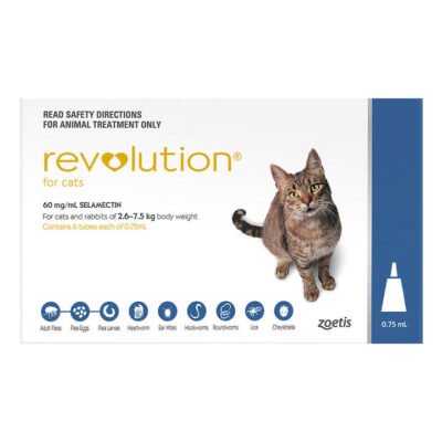 Revolution (Selamectin) - Large Cats (Blue) 12 Pack  + 4 Doses Free